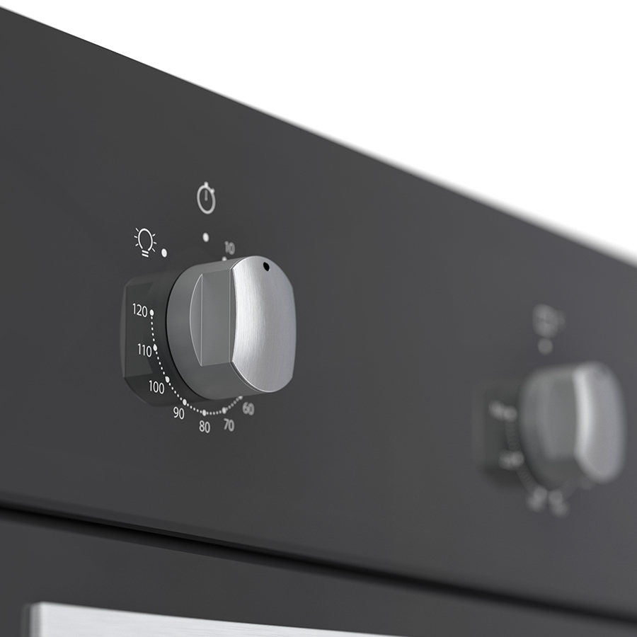 Horno Negro Espejo de Gas 24″