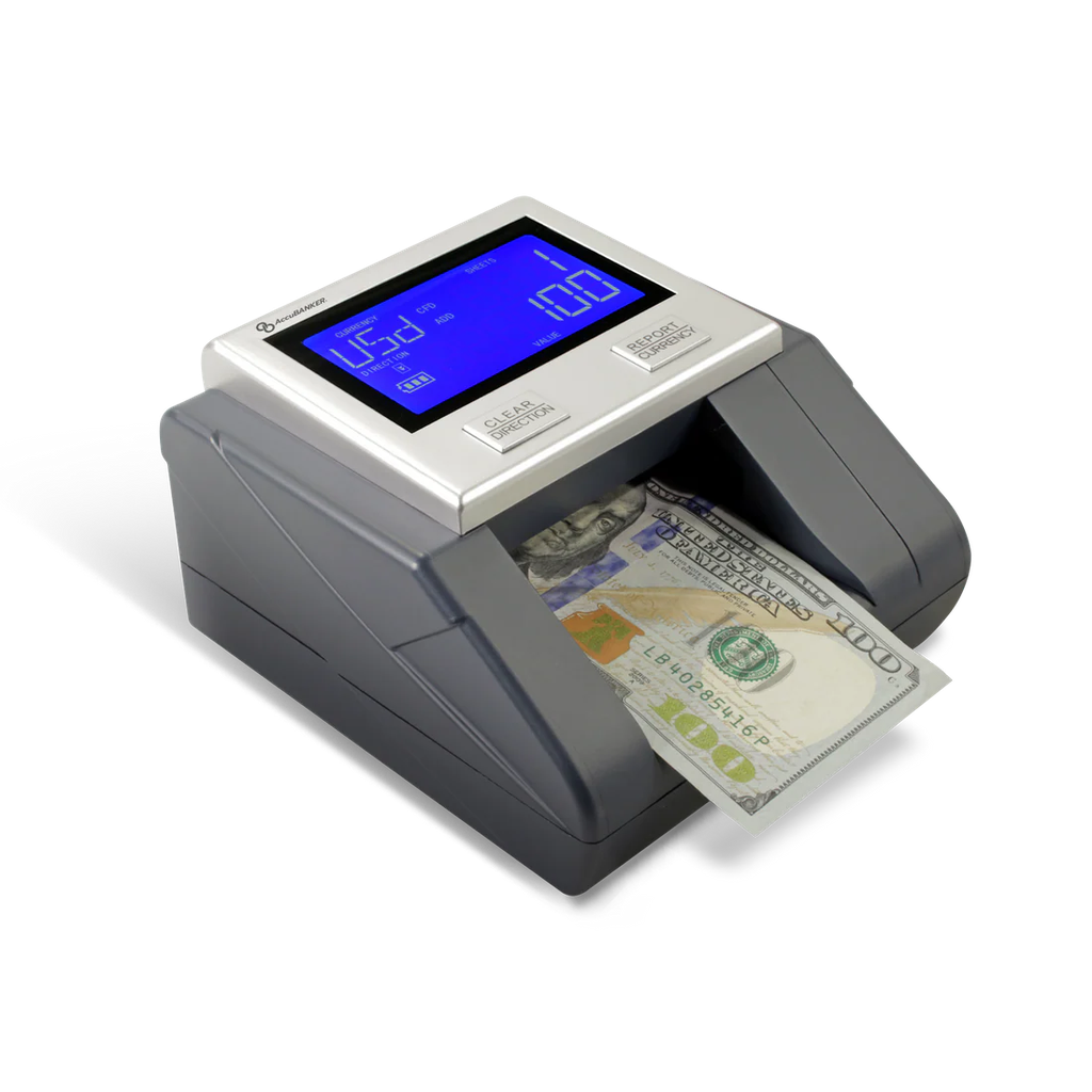 AccuBanker D585 Detector Automático de Billetes Falsos por Valor Multi-Monedas (MC).