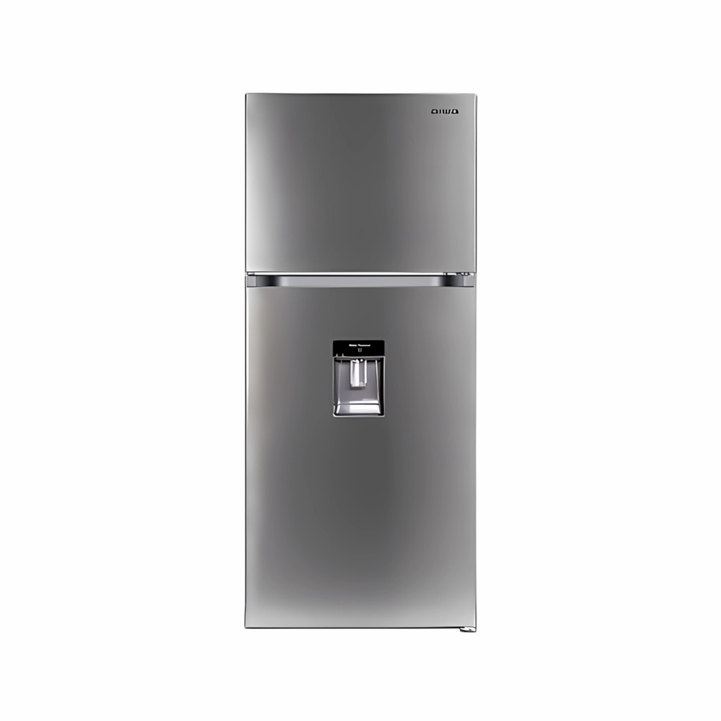 Aiwa Nevera Refrigeradora Top Mount, 14.5 CuFt, Dispensador de Agua, Acero Inoxidable.