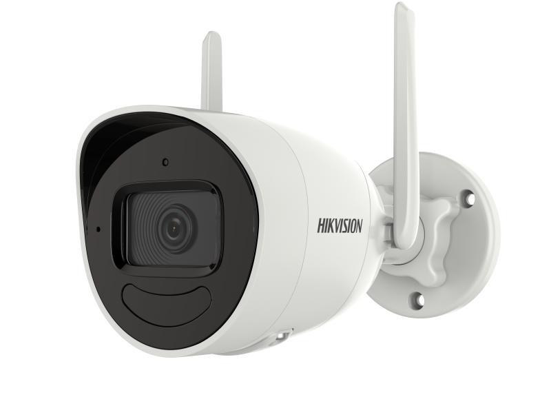 Camara de red tipo bala fija con audio para exteriores de 4 MP (WiFi)