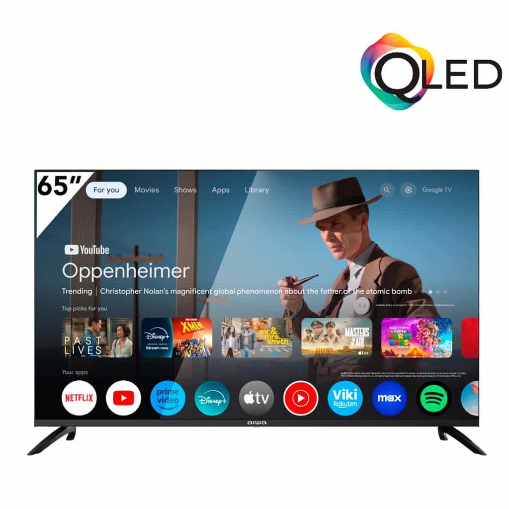 Aiwa 65" QLED AW65B2Q 4K UHD Smart TV  Google TV.