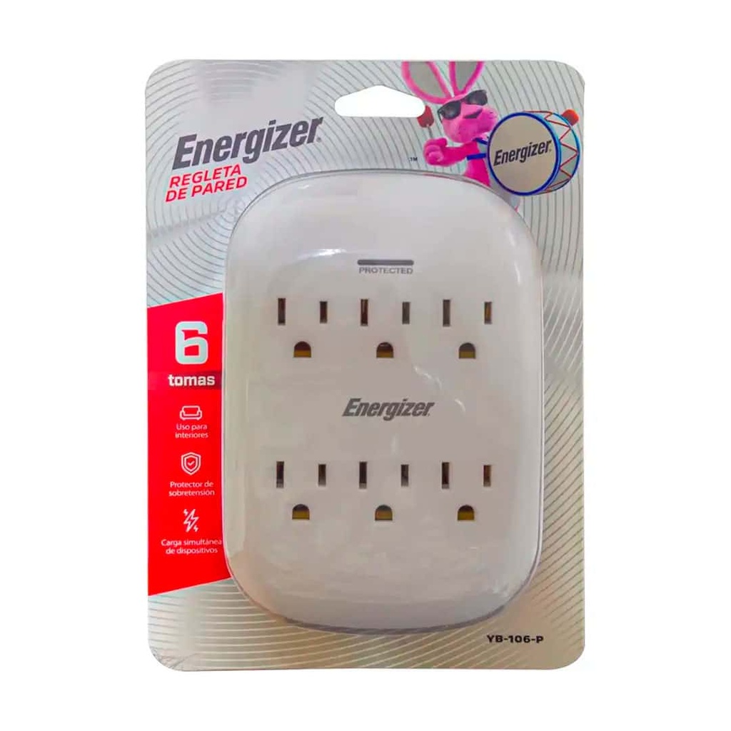 Regleta Ovalada Energizer – 6 tomas